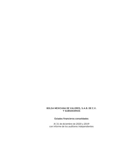 Thumbnail BMV (Bolsa Mexicana de Valores) Financial Statement 2020
