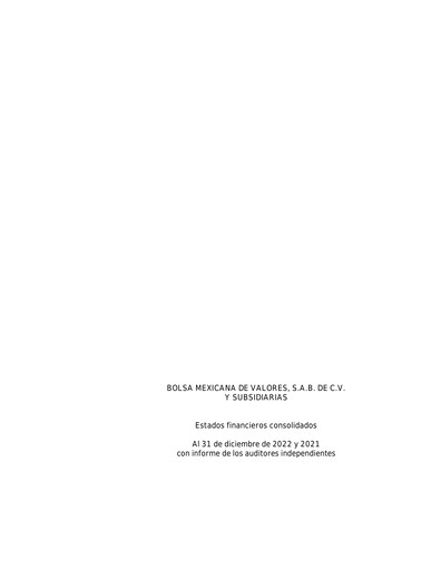Thumbnail BMV (Bolsa Mexicana de Valores) Financial Statement 2022