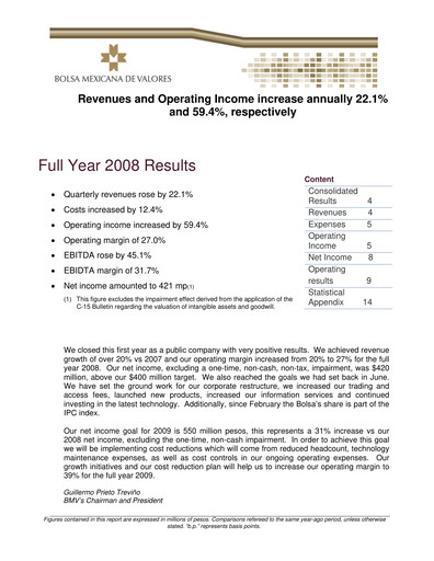Thumbnail BMV (Bolsa Mexicana de Valores) Quarterly Report 2008-q4