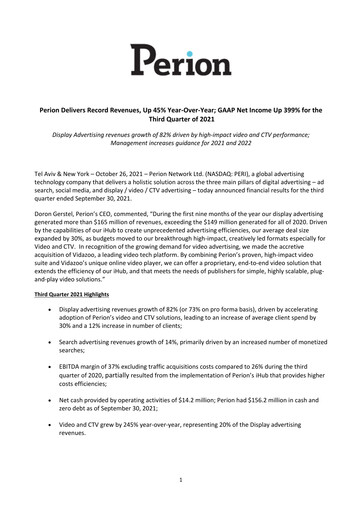 Thumbnail Perion Network Quarterly Report 2021-q3
