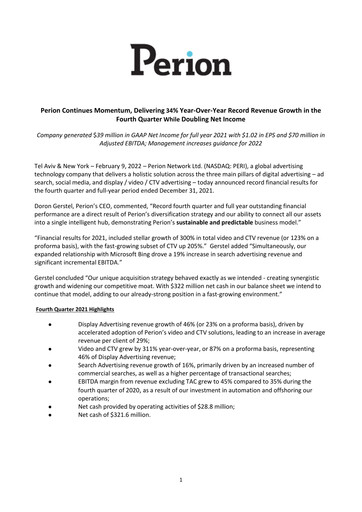 Thumbnail Perion Network Quarterly Report 2021-q4