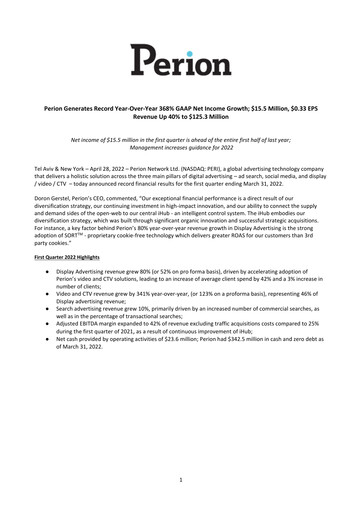 Thumbnail Perion Network Quarterly Report 2022-q1