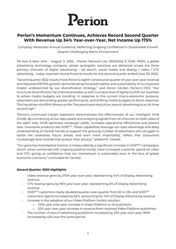 Thumbnail Perion Network Quarterly Report 2022-q2