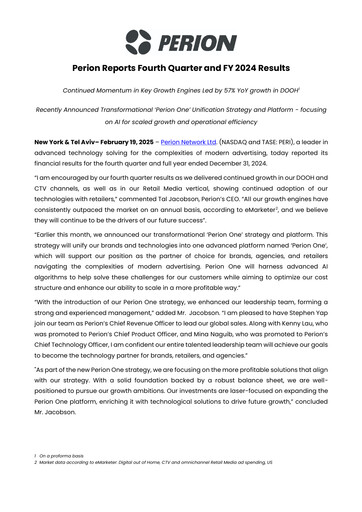 Thumbnail Perion Network Quarterly Report 2024-q4