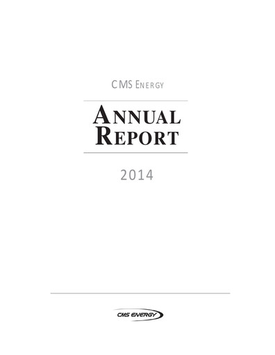 Thumbnail CMS Energy
 Annual Report 2014