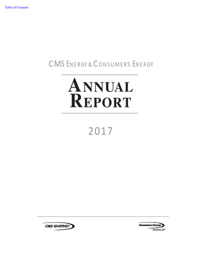 Thumbnail CMS Energy
 Annual Report 2017