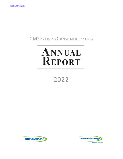 Thumbnail CMS Energy
 Annual Report 2022