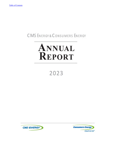 Thumbnail CMS Energy
 Annual Report 2023