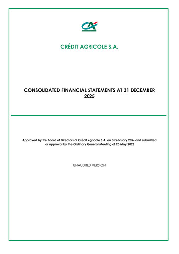 Thumbnail Crédit Agricole Financial Statement 2025