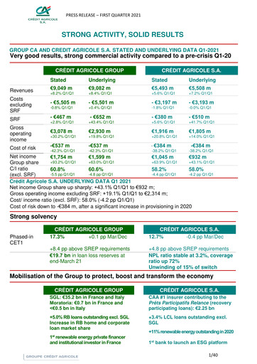Thumbnail Crédit Agricole Quarterly Report 2021-q1