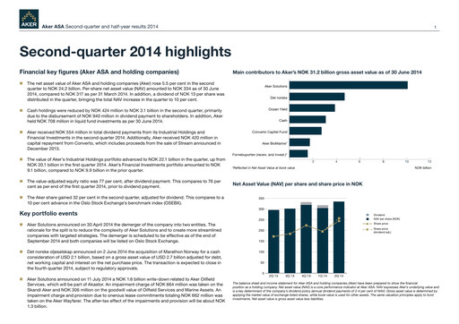Thumbnail Aker ASA Half-year Report 2014-h1