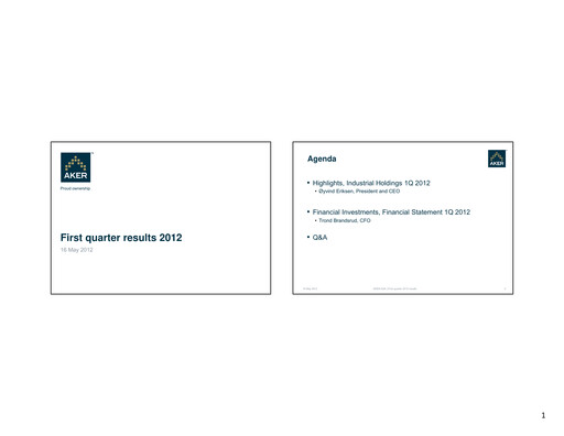 Thumbnail Aker ASA Quarterly Report 2012-q1