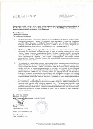 Thumbnail Varroc Quarterly Report 2022-q3