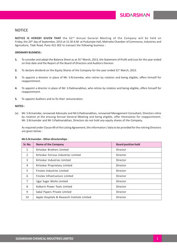 Thumbnail Sudarshan Chemical Annual Report 2012-2013