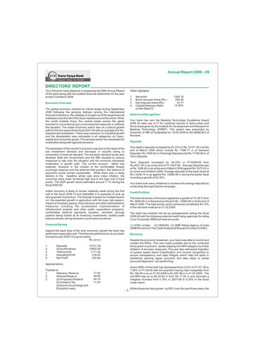 Vorschaubild Karur Vysya Bank
 Jahresbericht 2008-2009