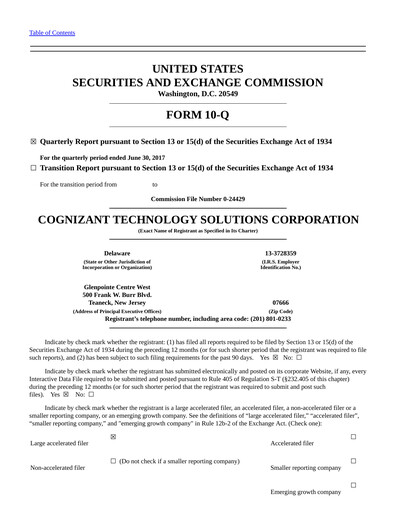 Thumbnail Cognizant Technology Solutions  Quarterly Report 2017-q2