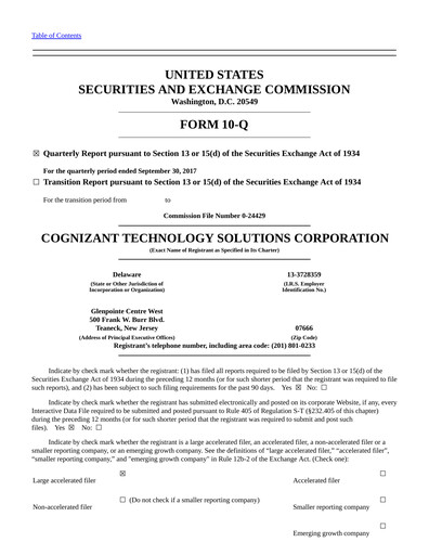 Thumbnail Cognizant Technology Solutions  Quarterly Report 2017-q3