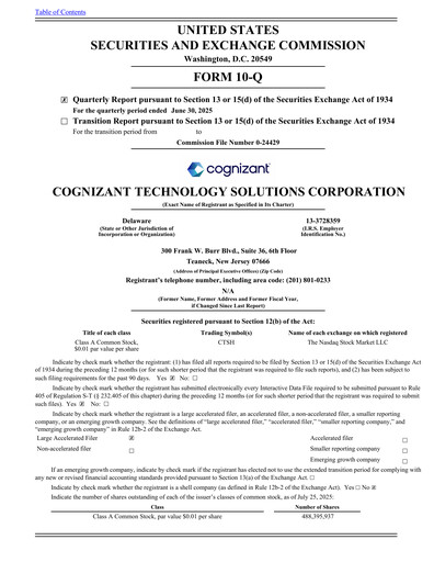 Thumbnail Cognizant Technology Solutions  Quarterly Report 2025-q2