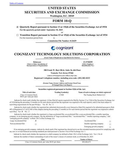 Thumbnail Cognizant Technology Solutions  Quarterly Report 2025-q3