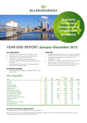 Thumbnail BillerudKorsnäs Financial Statement 2015