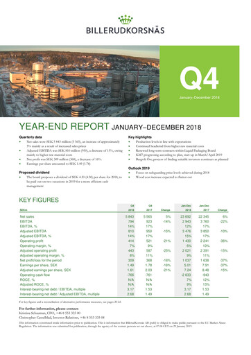 Thumbnail BillerudKorsnäs Financial Statement 2018