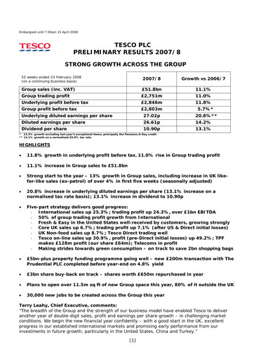 Thumbnail Tesco Financial Report 2008