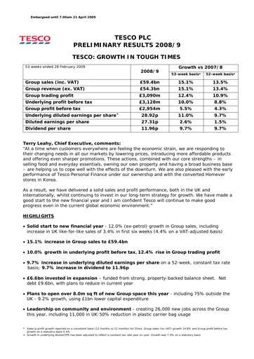 Thumbnail Tesco Financial Report 2009