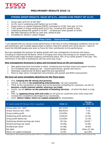 Thumbnail Tesco Financial Report 2011