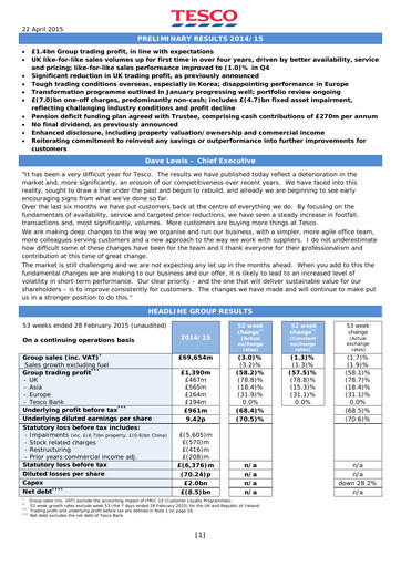 Thumbnail Tesco Financial Report 2015