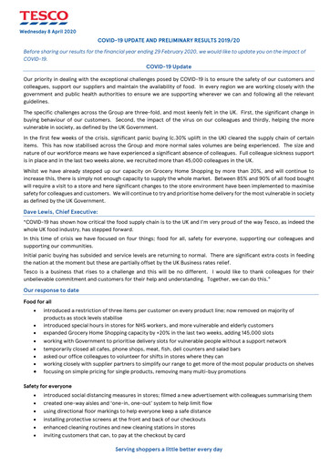 Thumbnail Tesco Financial Report 2020