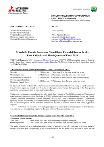 Thumbnail Mitsubishi Electric Financial Statement 2014-9m