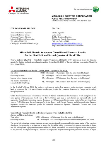 Thumbnail Mitsubishi Electric Financial Statement 2014-h1