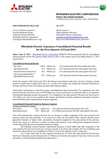 Thumbnail Mitsubishi Electric Financial Statement 2014-q1