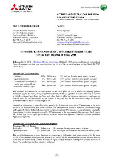 Thumbnail Mitsubishi Electric Financial Statement 2015-q1