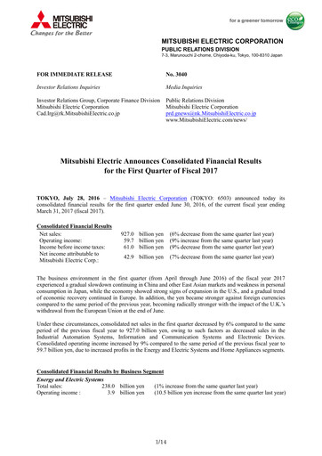 Thumbnail Mitsubishi Electric Financial Statement 2017-q1