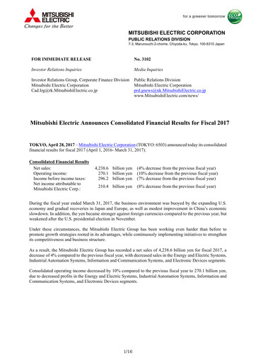 Thumbnail Mitsubishi Electric Financial Statement 2017