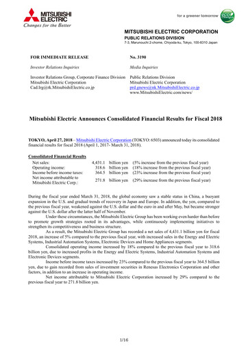 Thumbnail Mitsubishi Electric Financial Statement 2018