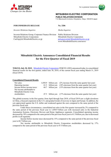 Thumbnail Mitsubishi Electric Financial Statement 2019-q1