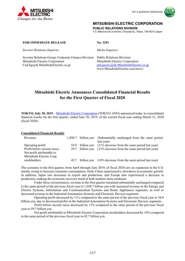 Thumbnail Mitsubishi Electric Financial Statement 2020-q1