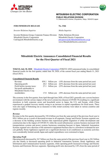 Thumbnail Mitsubishi Electric Financial Statement 2021-q1