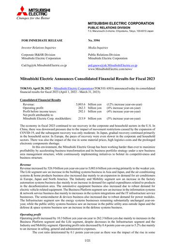 Thumbnail Mitsubishi Electric Financial Statement 2023