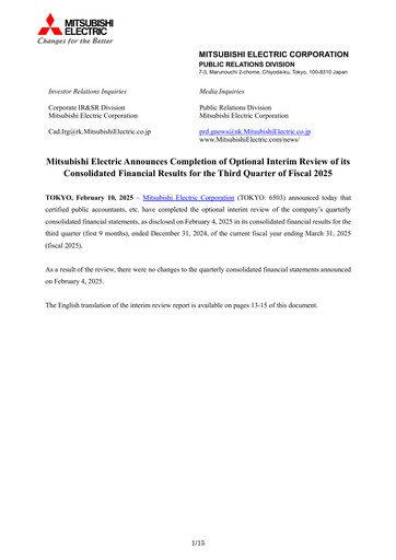 Thumbnail Mitsubishi Electric Financial Statement 2025-9m
