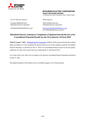 Thumbnail Mitsubishi Electric Financial Statement 2025-q1