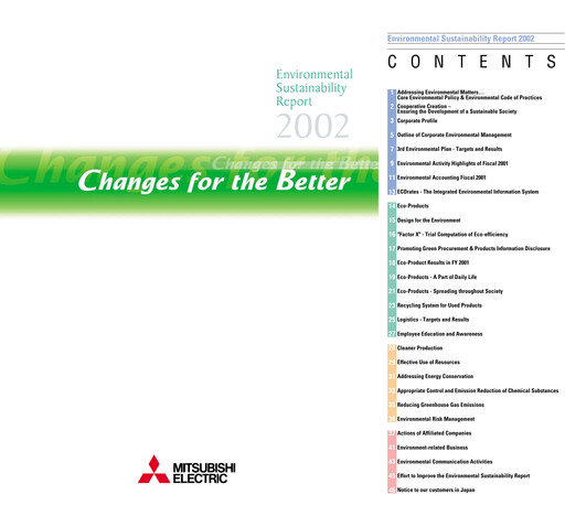 Thumbnail Mitsubishi Electric Sustainability Report 2002