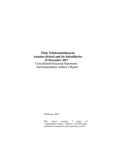 Thumbnail Türk Telekom
 Financial Statement 2017