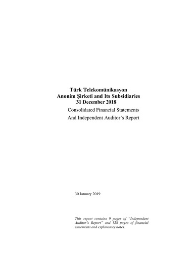 Thumbnail Türk Telekom
 Financial Statement 2018