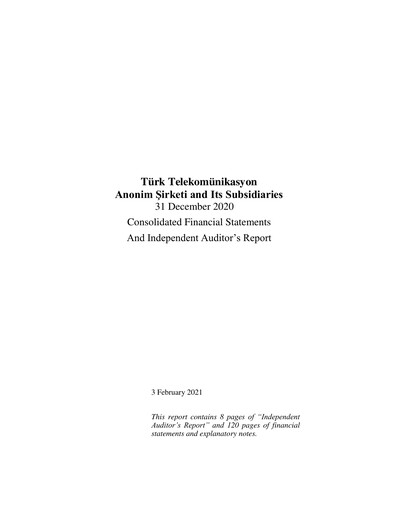 Thumbnail Türk Telekom
 Financial Statement 2020