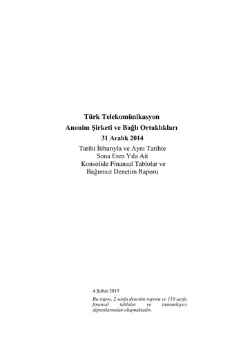 Thumbnail Türk Telekom
 Financial Statement 2014