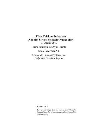 Thumbnail Türk Telekom
 Financial Statement 2017