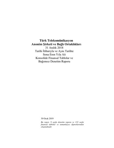 Thumbnail Türk Telekom
 Financial Statement 2018